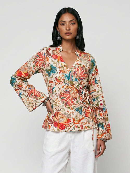 Vana Criss Cross Structured Kurti Top