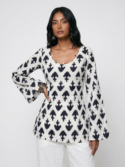 Amani Flared Sleeve Kurti Top