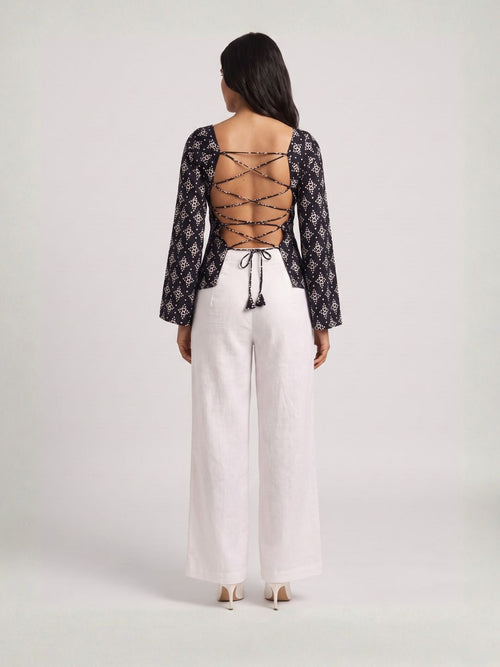 Amayra Open Back Corset Kurti Top