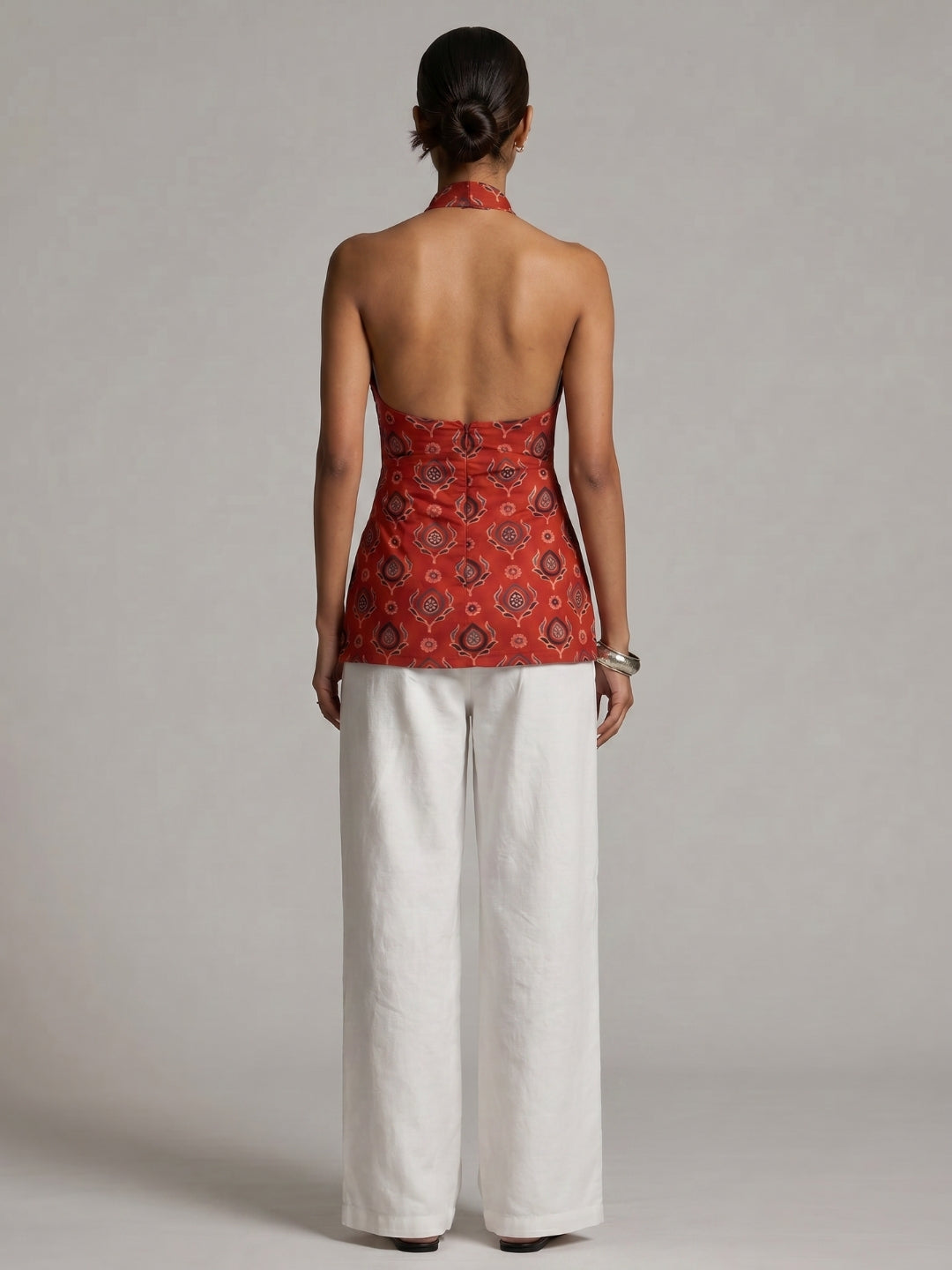 Ambar Keyhole Halter Kurti Top