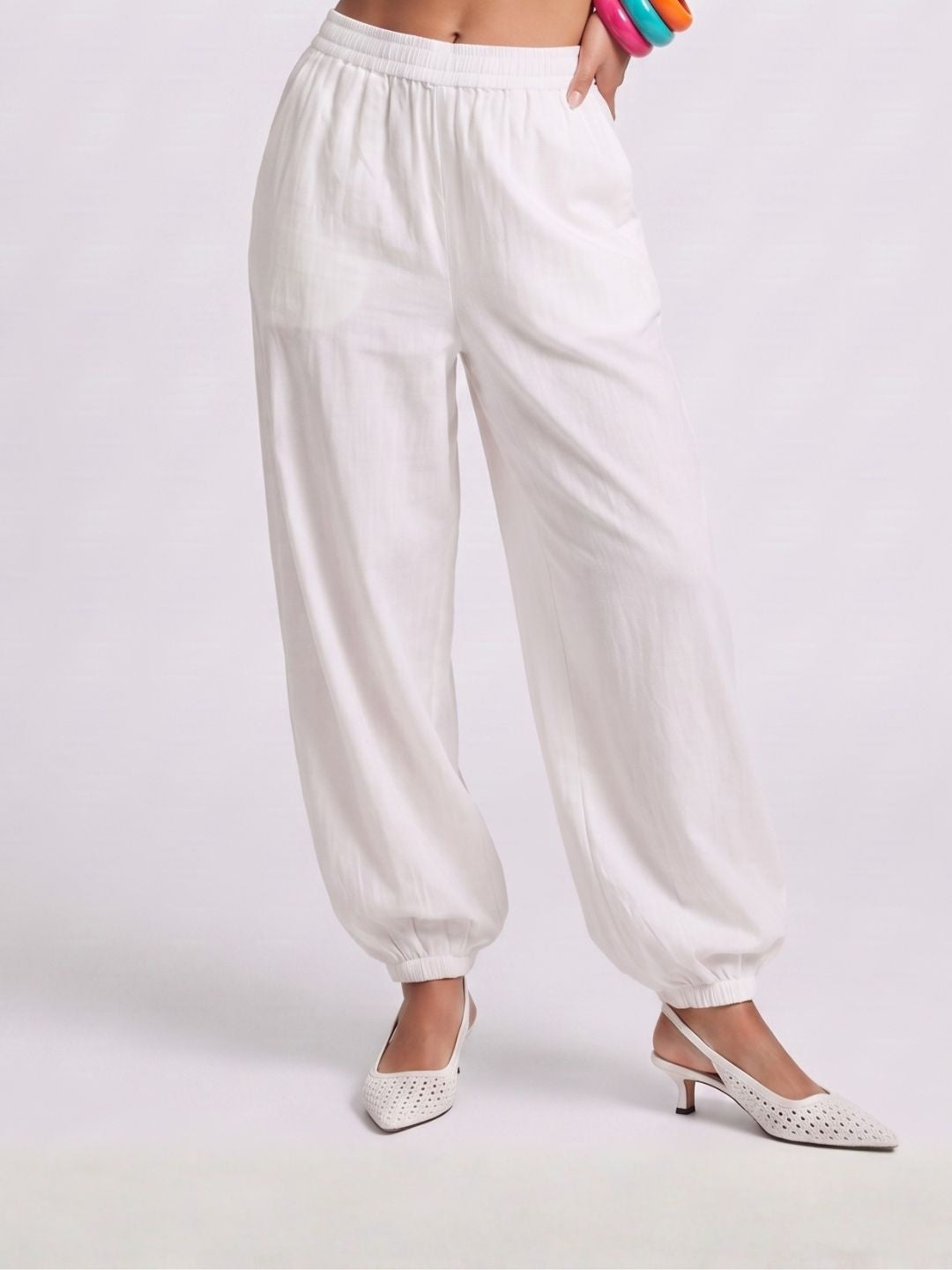 Lehri White Balloon Pants