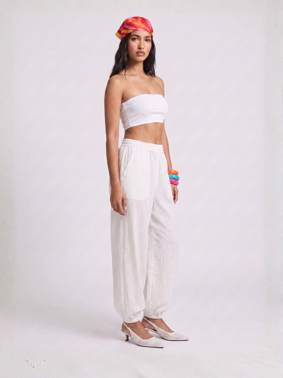 Lehri White Balloon Pants