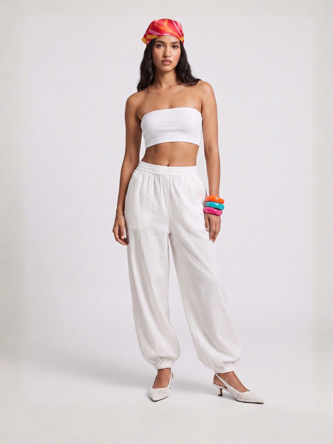 Lehri White Balloon Pants