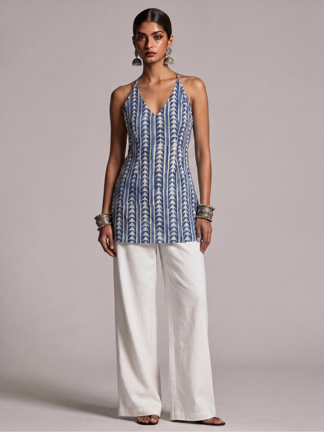 Dabu Halter Corset Kurti Top