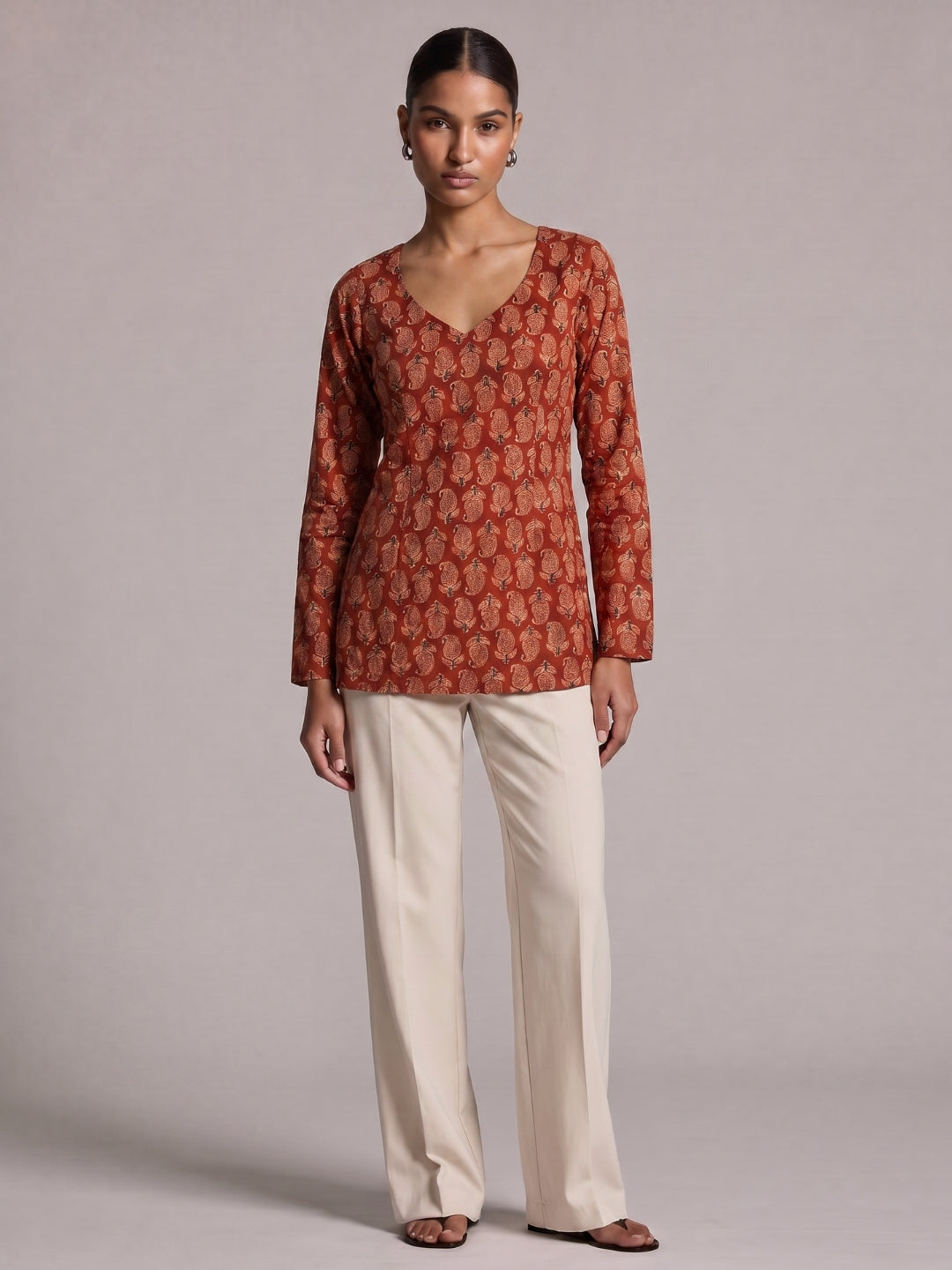 Nasreen Full Sleeve Structured Kurti Top