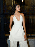 Hans Off-White Corset Kurti Top