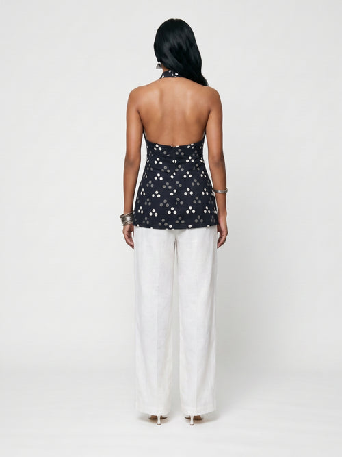 Haya Keyhole Halter Kurti Top