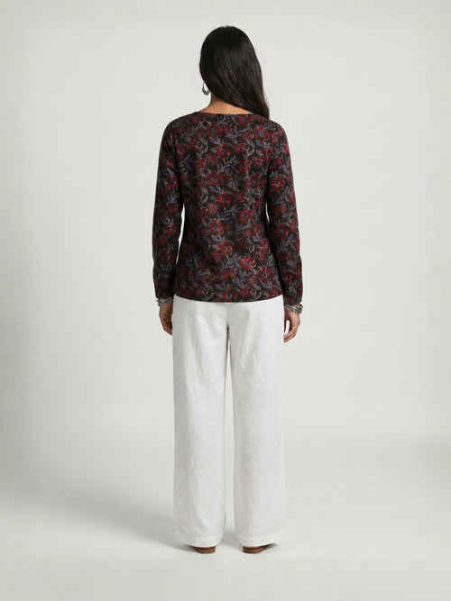Hema Sleeved Modest Structured Kurti Top