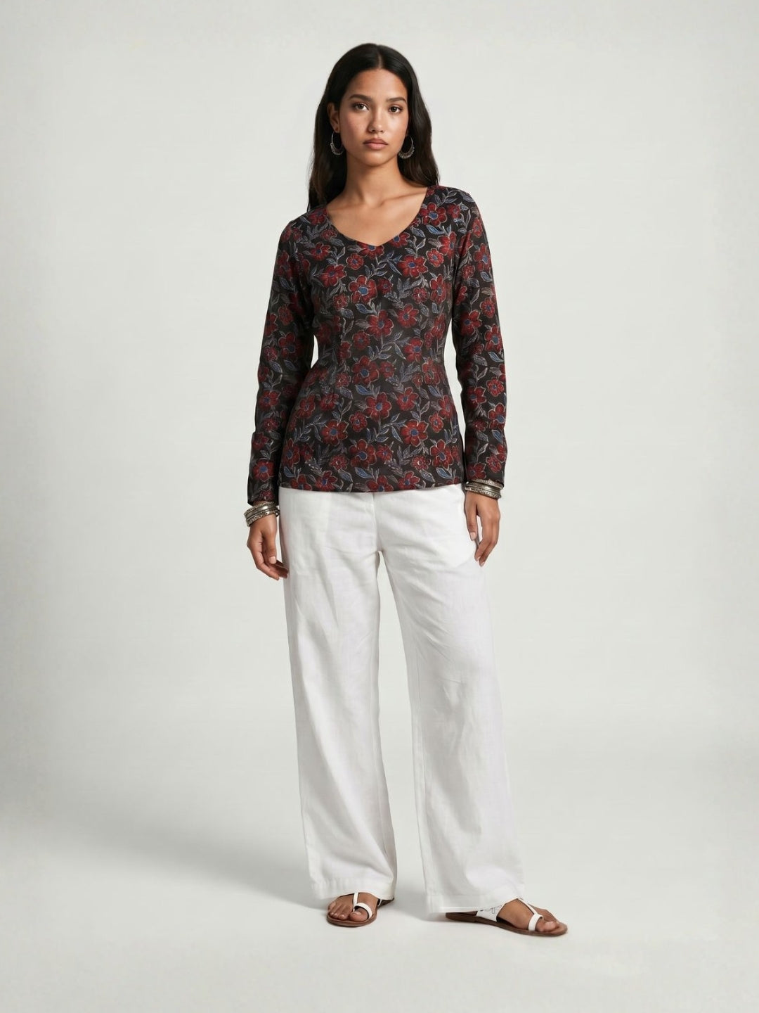 Hema Sleeved Modest Structured Kurti Top