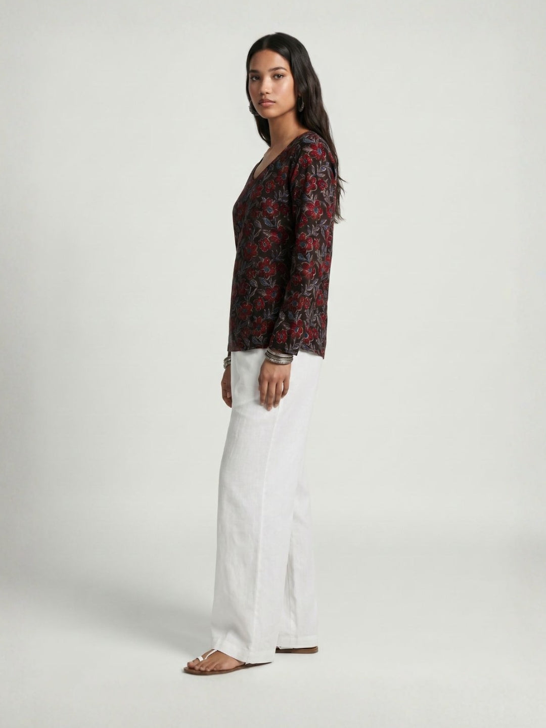 Hema Sleeved Modest Structured Kurti Top
