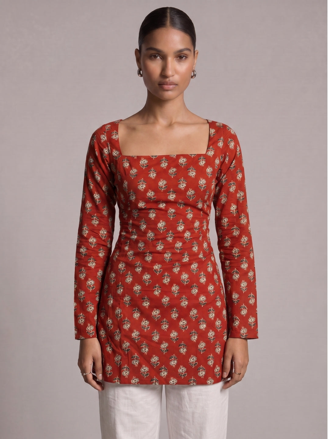 Jashn Full Sleeve Structured Kurti Top