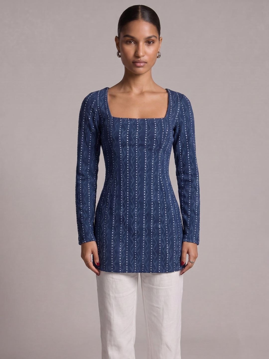 Mehek Sleeved Corset Kurti Top