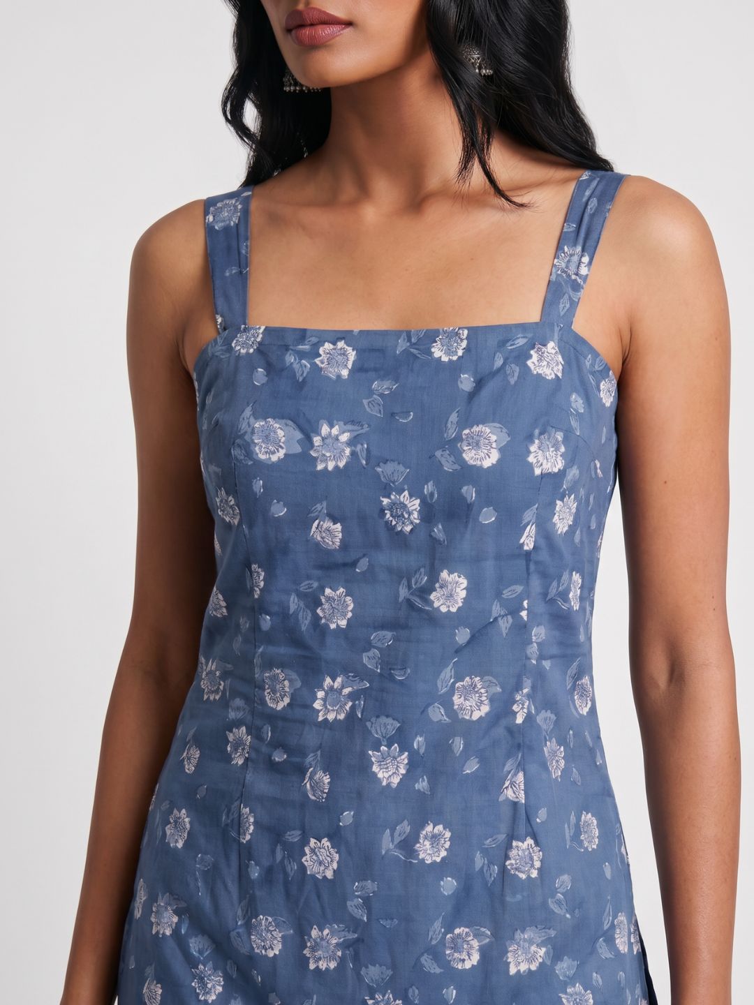 Khushi Wide Shoulder Strap Structured Kurti Top