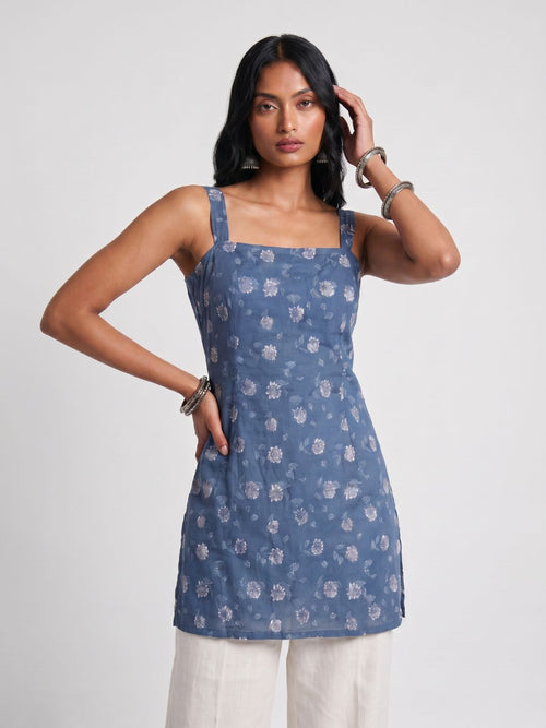 Khushi Wide Shoulder Strap Structured Kurti Top