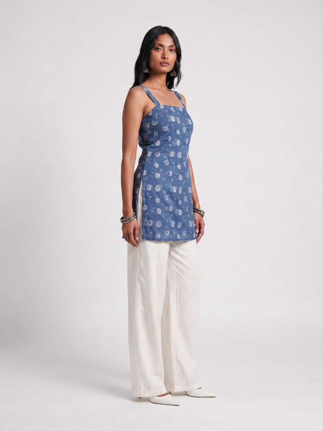 Khushi Wide Shoulder Strap Structured Kurti Top