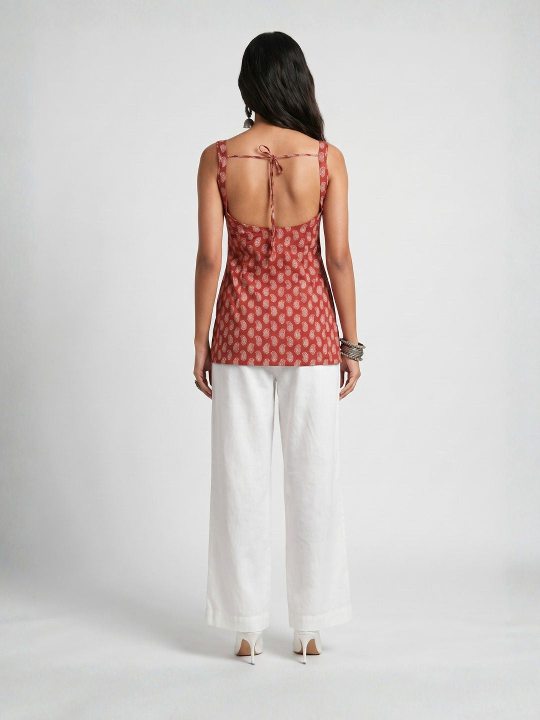 Kum-Kum Open-Back Kurti Top