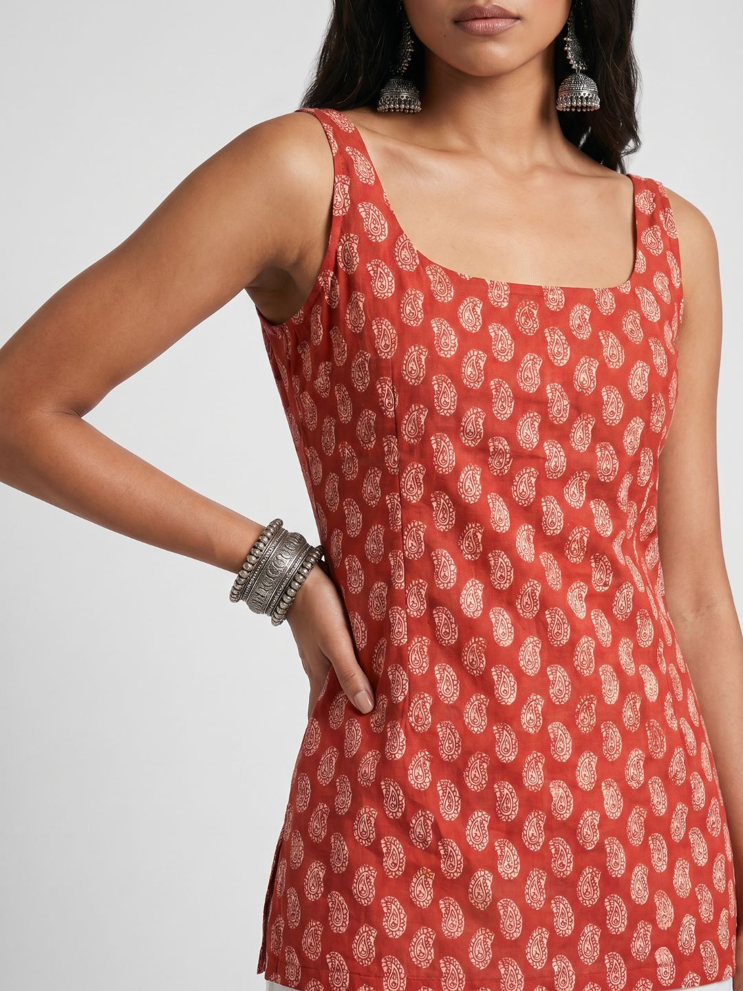 Kum-Kum Open-Back Kurti Top