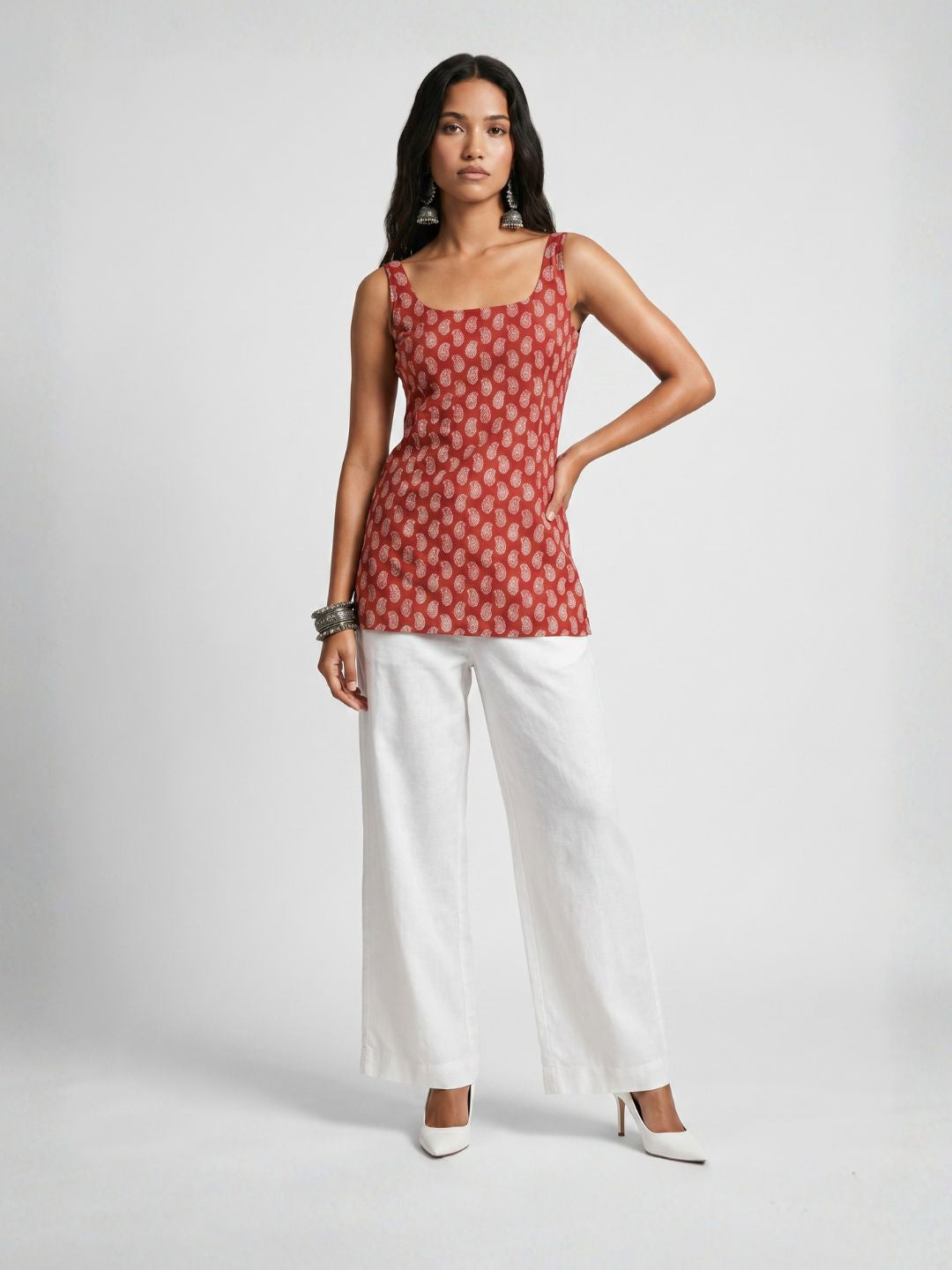 Kum-Kum Open-Back Kurti Top
