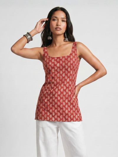 Kum-Kum Open-Back Kurti Top