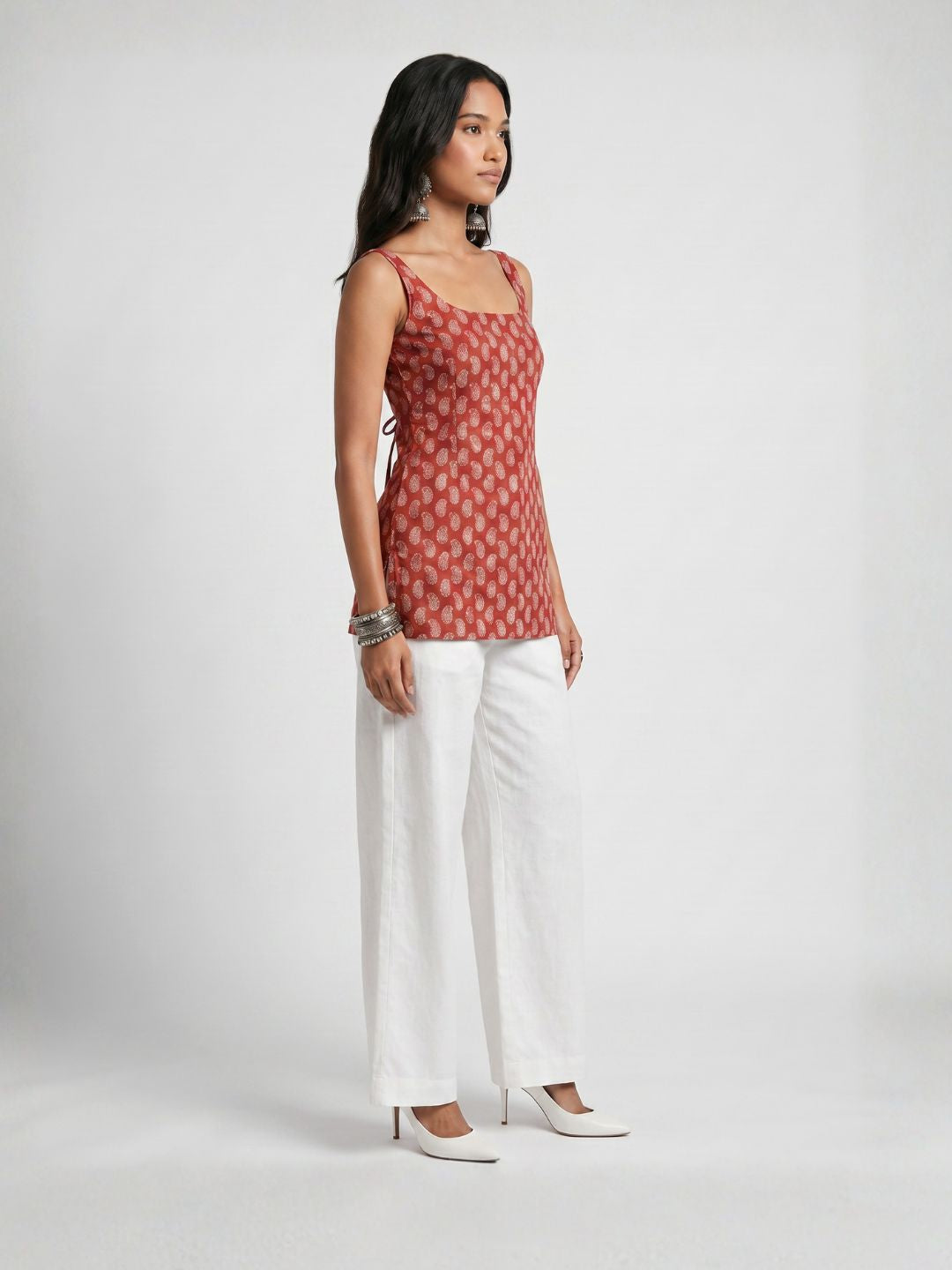Kum-Kum Open-Back Kurti Top