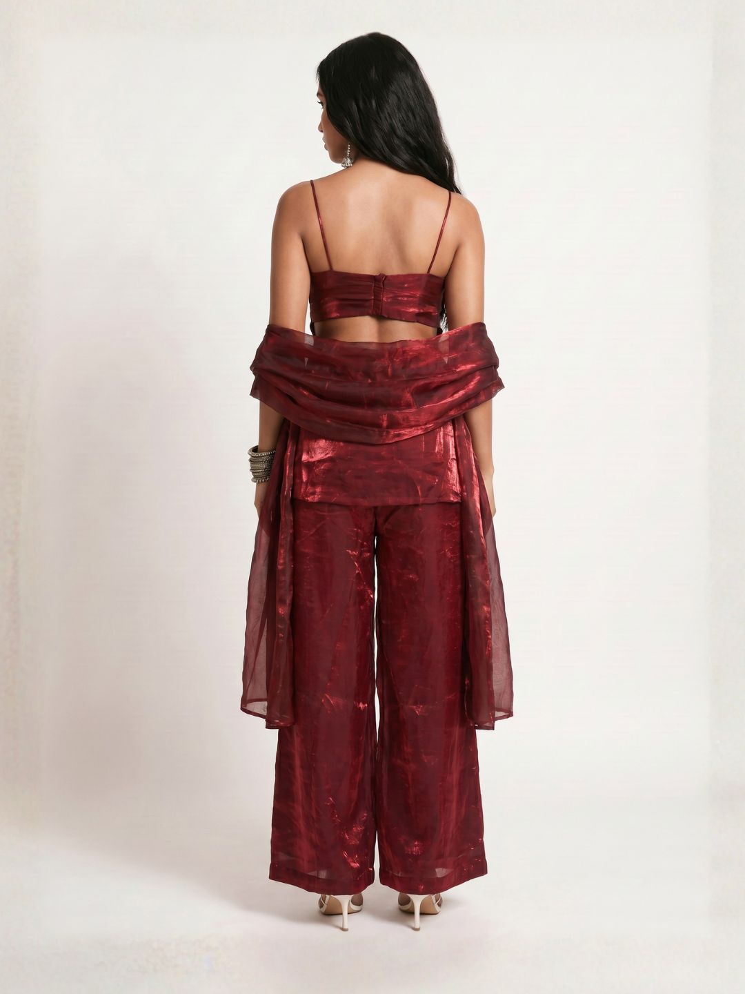 Laila Maroon Fendi Pant & Dupatta