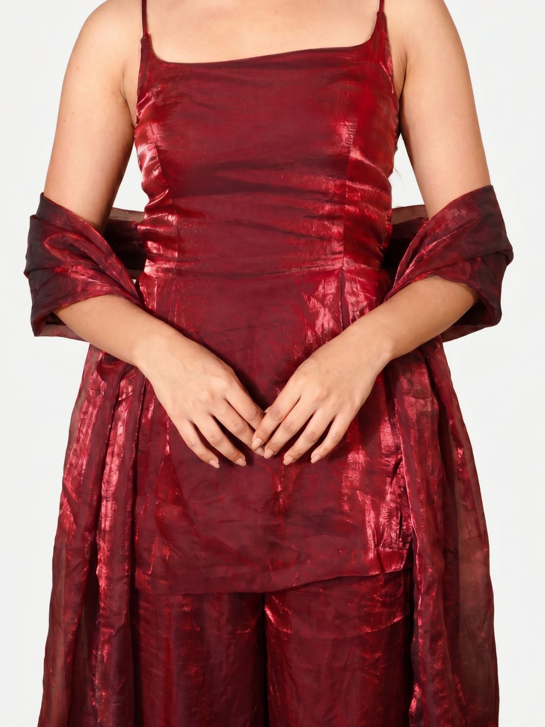 Laila Maroon Fendi Pant & Dupatta