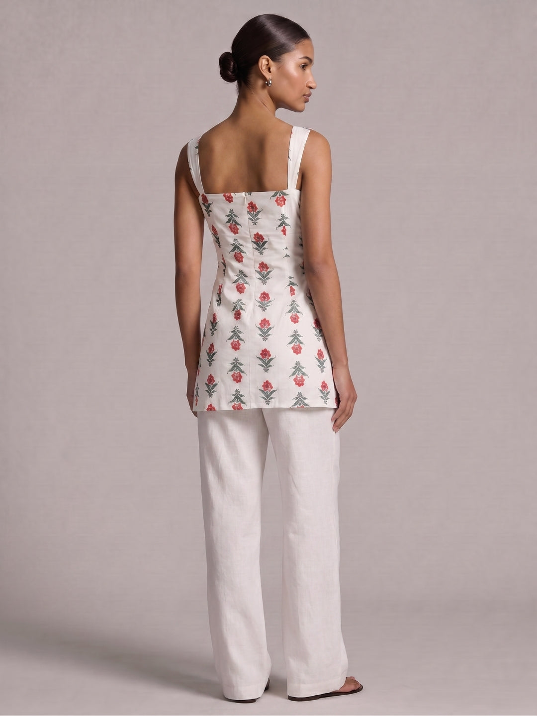 Miraya Wide Shoulder Strap Structured Kurti Top