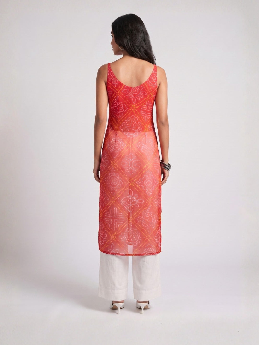 Payal Sheer Bandhani Kurti Top