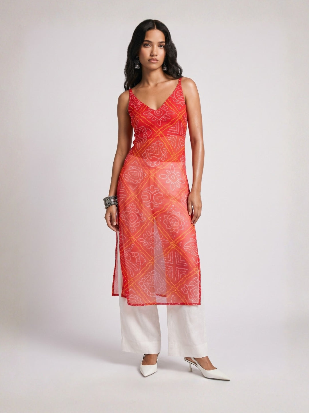 Payal Sheer Bandhani Kurti Top