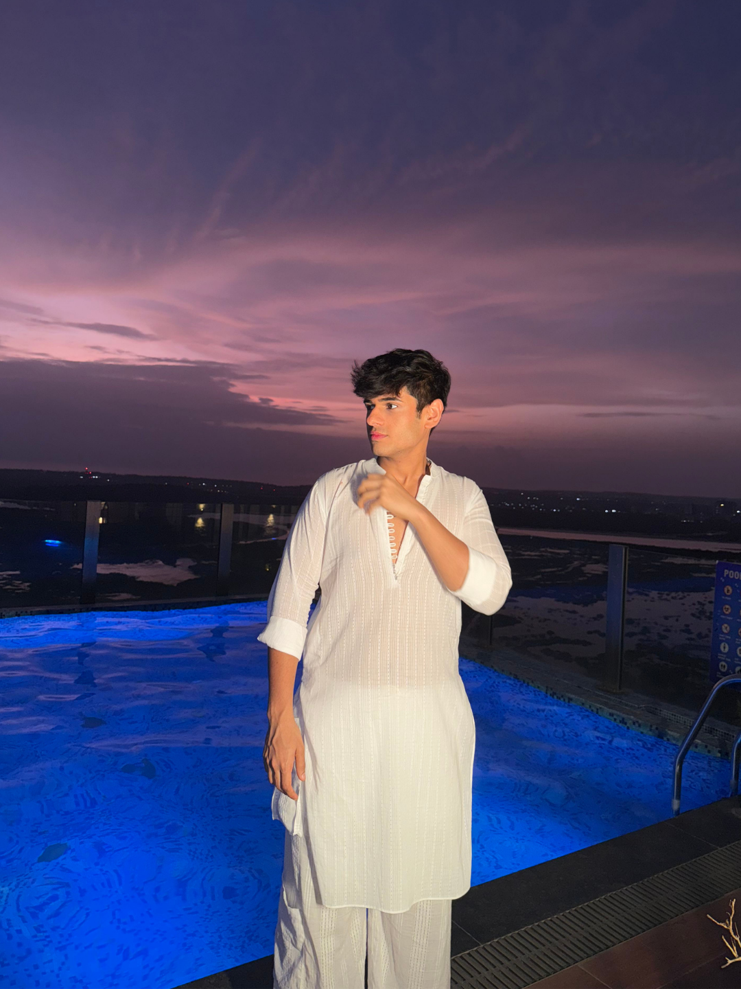 Karam White Jacquard Long Kurta