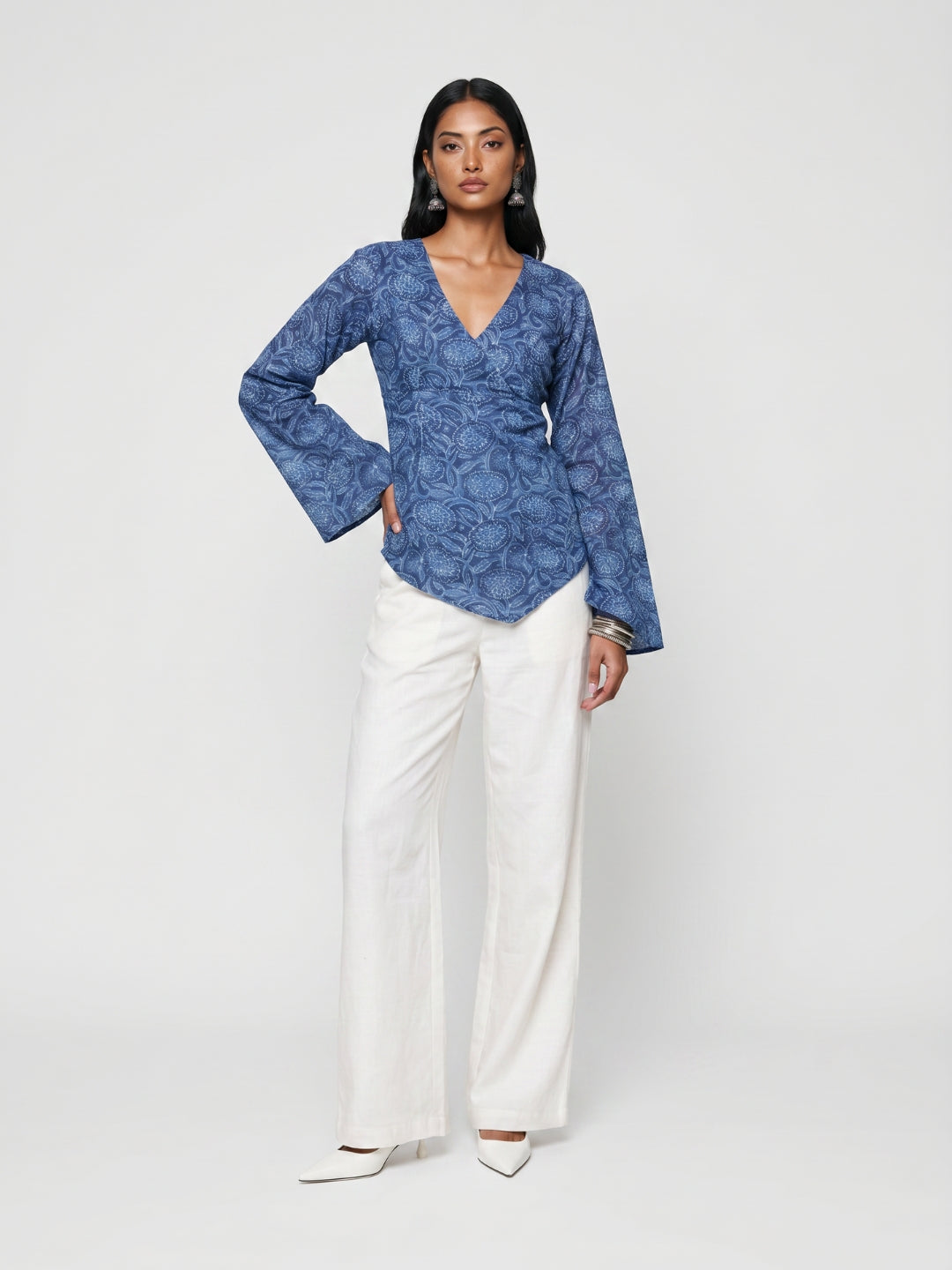 Riwaya Bell Sleeved Structured Top