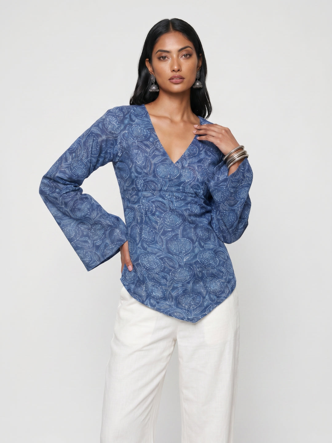 Riwaya Bell Sleeved Structured Top
