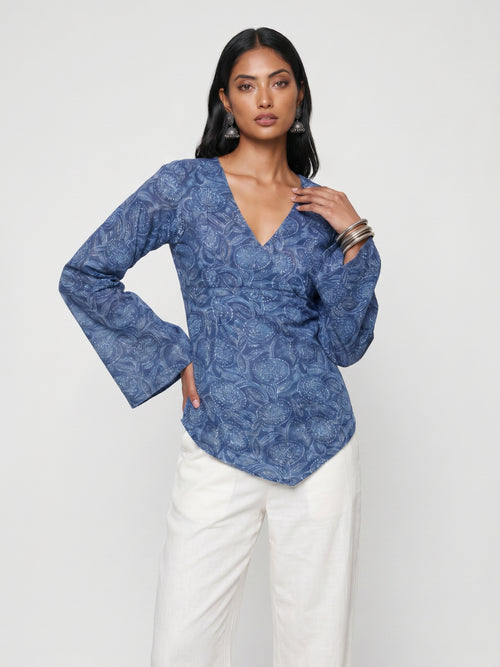 Riwaya Bell Sleeved Structured Top