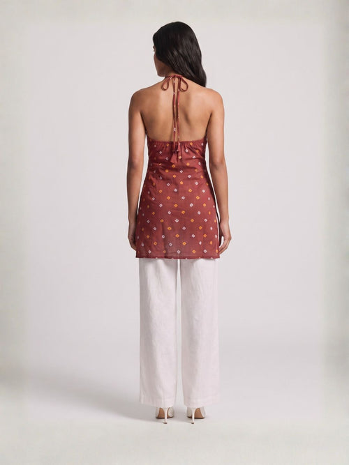 Sahar Halter Kurti Top
