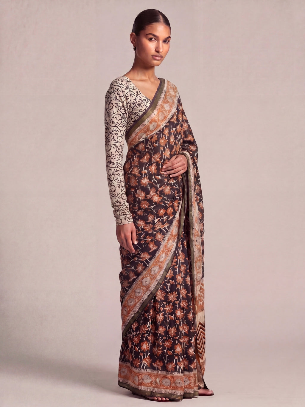 Pihu Bagru Cotton Saree
