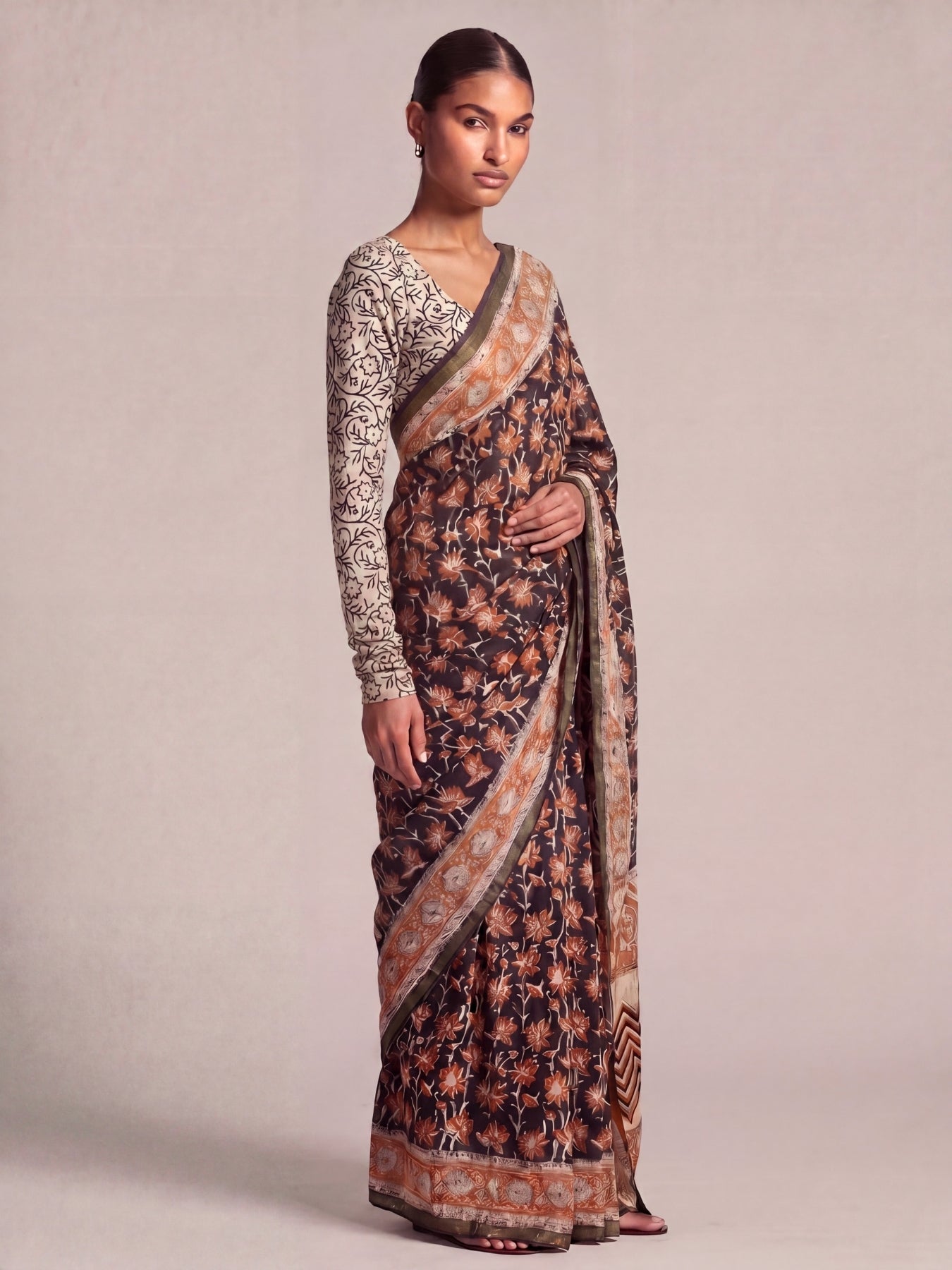 Pihu Bagru Cotton Saree