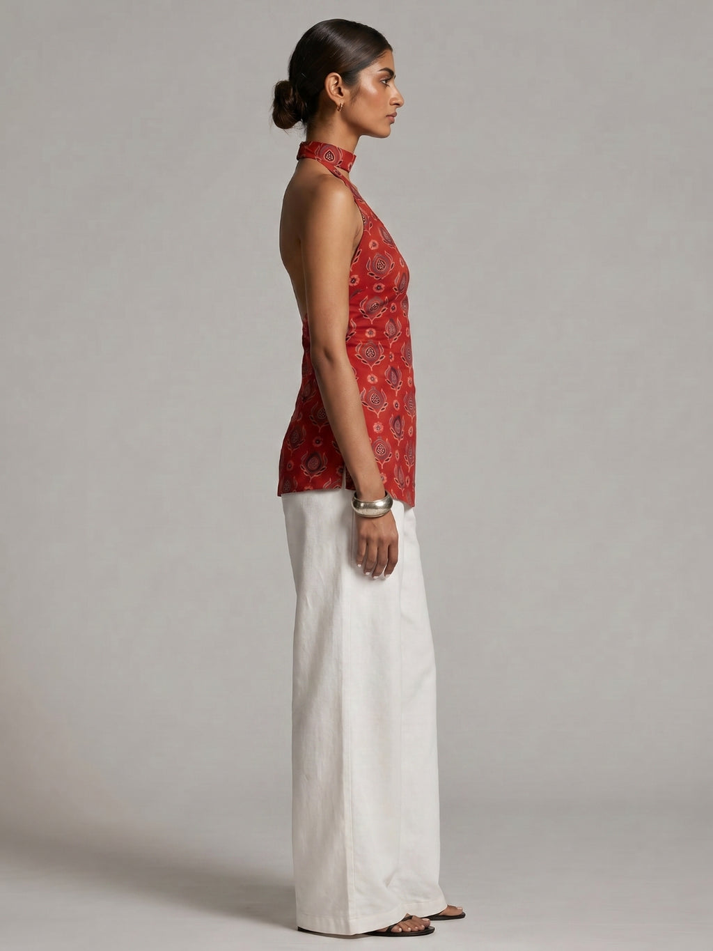 Ambar Keyhole Halter Kurti Top